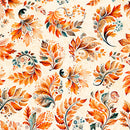 QT Harvest Hollow Fall Leaves Cream Fabric