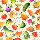 QT Foodies Just Veggin' Cream Fabric