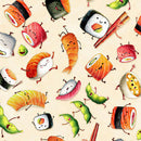 QT Foodies Sushi Tan Fabric