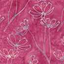 Island Batik Meadow Brook Cosmos Pink Raspberry Batik Fabric