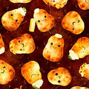QT Foodies Potatoes Brick Fabric