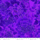 Henry Glass Peony Paradise Monochrome Peony Purple Wide Back Fabric