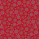 Henry Glass Nordic Holiday Snowflakes Red Fabric