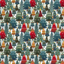 Henry Glass Nordic Holiday Stacked Trees Ice Blue Fabric