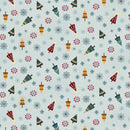 Henry Glass Nordic Holiday Tossed Trees Ice Blue Fabric