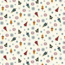 Henry Glass Nordic Holiday Tossed Trees Cream Fabric