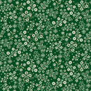 Henry Glass Nordic Holiday Floral Vines Green Cream Fabric
