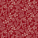 Henry Glass Nordic Holiday Floral Vines Red Cream Fabric