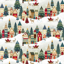 Henry Glass Nordic Holiday Santa Scene Cream Multi Fabric