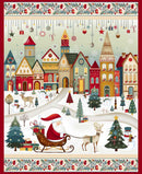 Henry Glass Nordic Holiday Santa Scenic Panel