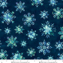 Henry Glass Beyond The Pines Snowflakes Midnight Blue Minky Fabric