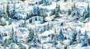 Henry Glass Beyond The Pines Pine Tree Scenic Blue Minky Fabric