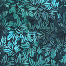 Windham Fabrics Kashmir Maple Leaves Dark Teal Batik Fabric