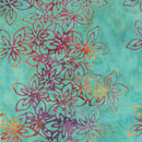 Windham Fabrics Kashmir Azaleas Aqua Batik Fabric