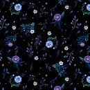 Blank Quilting Jardin De Lune Tossed Small Floral Glow in The Dark Fabric