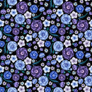 Blank Quilting Jardin De Lune Small Floral Glow in The Dark Fabric