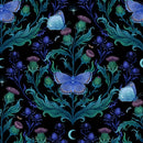 Blank Quilting Jardin De Lune Butterflies And Greenery Glow in The Dark Fabric