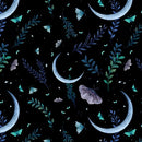 Blank Quilting Jardin De Lune Crescent Moons With Butterflies Glow in The Dark Fabric