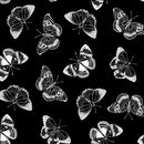 Blank Quilting Let's Glow Crazy Butterflies Glow In The Dark Black Fabric