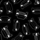 Blank Quilting Let's Glow Crazy Cars Glow In The Dark Black Fabric