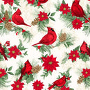 Wilmington Prints Cardinal Charm Large Cardinal Cream Fabric