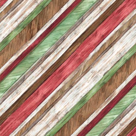 3 Wishes Snowflake Lodge Diagonal Stripe Multi Fabric