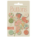 Tilda Songbird Coral Green Buttons