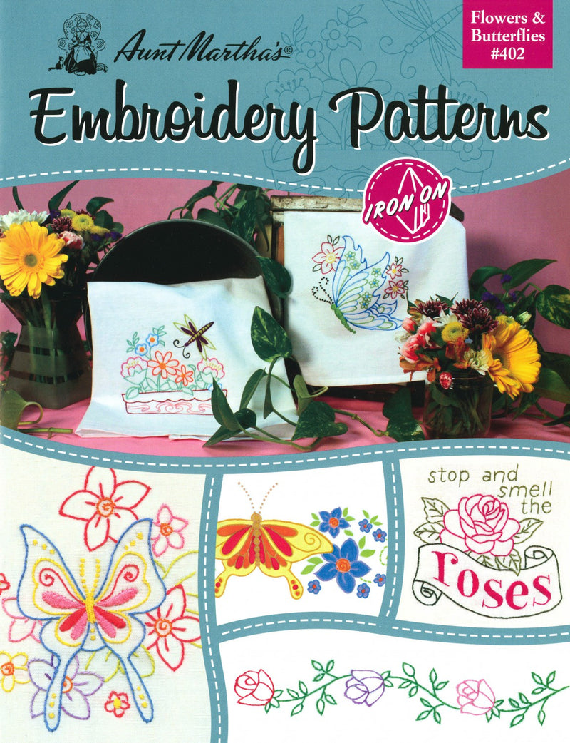 Aunt Martha's Embroidery Patterns Flowers And Butterflies