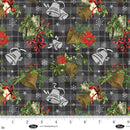Blank Quilting Be Merry And Shine Christmas Bells Charcoal Fabric