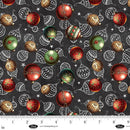 Blank Quilting Be Merry And Shine Christmas Ornaments Charcoal Fabric