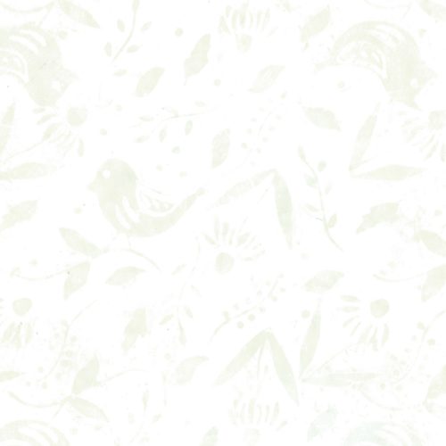 Island Batik Birds Neutral Snow Batik Fabric