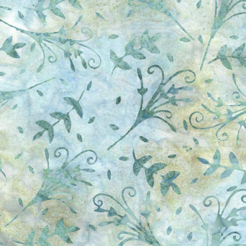 Island Batik Bouquet Green Sprout Batik Fabric