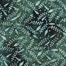 Island Batik Berries And Feathers Teal Bridgewater Batik Fabric