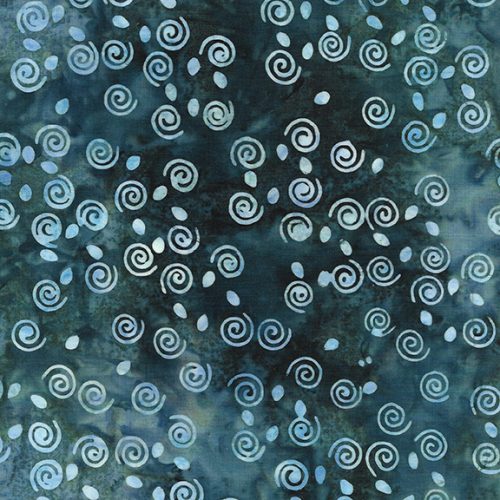 Island Batik Swirls Teal Batik Fabric