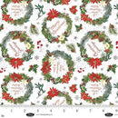 Blank Quilting Be Merry And Shine Christmas Wreaths White Fabric