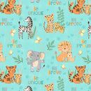 Wilmington Prints Safari Snuggles Critters Allover Teal Fabric