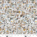 Blank Quilting Spread The Word Abstract Newspaper Signs Tan Fabric