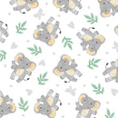 Wilmington Prints Safari Snuggles Elephant Toss White Fabric