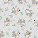 Wilmington Prints Safari Snuggles Elephant Toss Gray Fabric