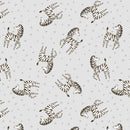 Wilmington Prints Safari Snuggles Zebra Toss Gray Fabric