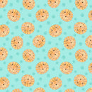 Wilmington Prints Safari Snuggles Lion Toss Teal Fabric