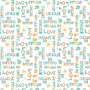 Wilmington Prints Safari Snuggles Word Toss White Fabric