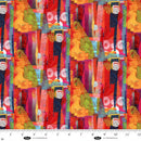 Blank Quilting Spread The Word Abstract Shapes Red Fabric