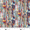 Blank Quilting Spread The Word Newspaper Mini Strips Blue Fabric