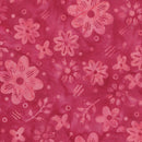 Island Batik Spring Fling Garden Pink Geranium Batik Fabric