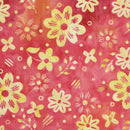 Island Batik Spring Fling Garden Pink Orange Sunset Batik Fabric