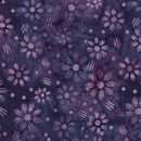 Island Batik Spring Fling Flower Dot Dash Purple Regal Batik Fabric