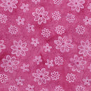 Island Batik Spring Fling Assorted Flowers Pink Raspberry Batik Fabric