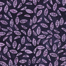 Island Batik Spring Fling Leaves Purple Regal Batik Fabric