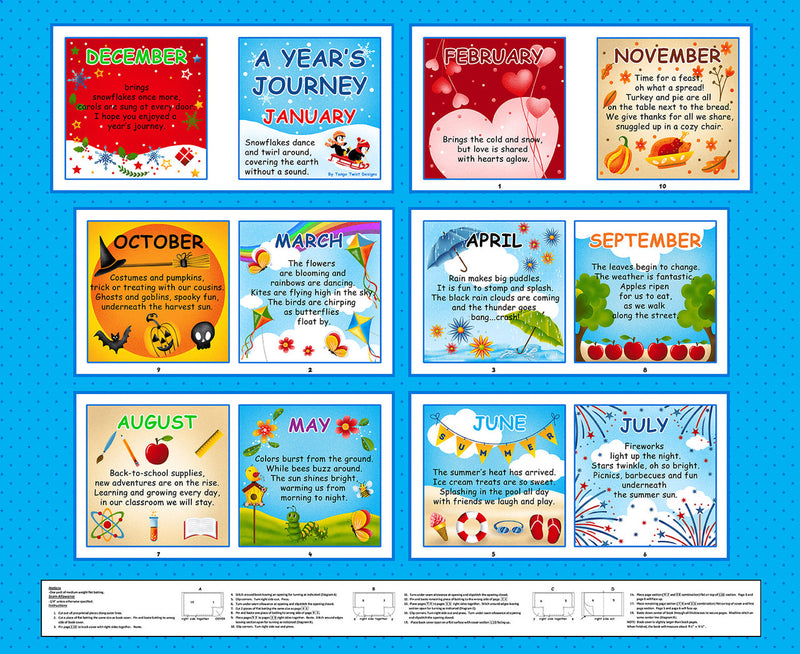 Blank Quilting Storytime A Years Journey Blue Book Panel